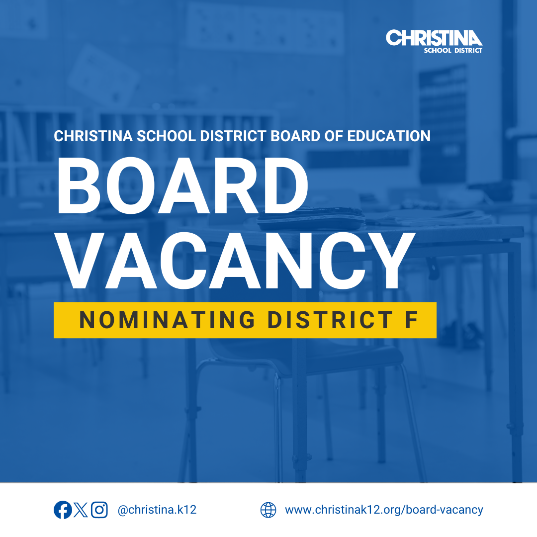 blue and yellow graphic that says 'board vacancy'